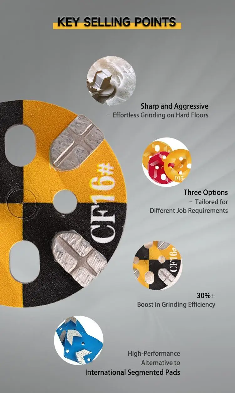 ODM OEM Diamond Grinding Plate Concrete Floor Grinding Disc with Medium Bond Matrix Segmented Design for Epoxy Removal