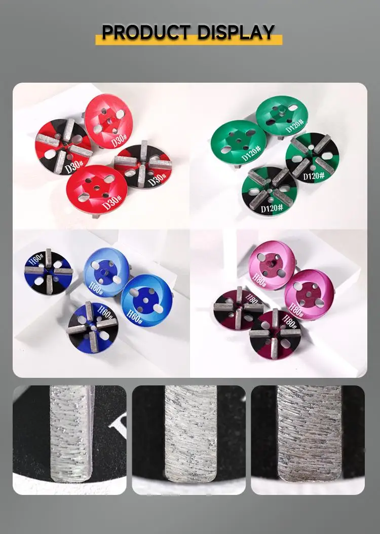 4'' 80# Diamond Grinding Disc Concrete Floor Grinding Disc with Thick Segment for terrazzo Coating Removal